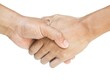 © Weerajit James - The hands of two men are shaking hands to agree on something.  Or cooperation concept about cooperation in investment or work and business isolated on white background.