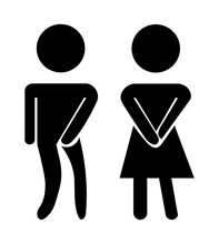 Mockup Man And Woman Toilet Icon 
