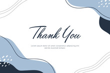 Abstract Hand Drawn Organic Shape With Editable Text Wedding Thank You Card Template. Vector Illustration
