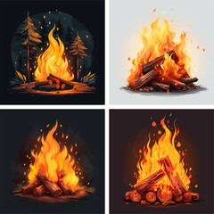 Sticker - flames signs fiery spark blazing burn glowing inferno heat smoke warm dangerous fire power graphic 