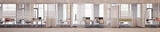 Fototapeta Abstrakcje - Panorama View inside Office Building in Skyscraper with transparent Backround PNG