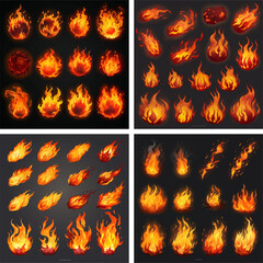 Canvas Print - hell flames fiery passion blazing explosion burn inferno glow heat warm dangerous effect fire 