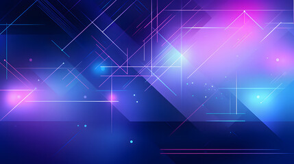 Wall Mural - blue and purple abstract tech background with shapes. generative ai.