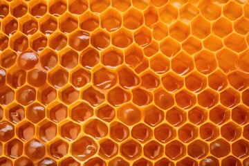 Wall Mural - honeycomb pattern with honey-filled and empty cells