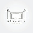 vector of pergola line art icon logo illustration design, minimalist architecture design