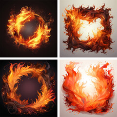 Wall Mural - fire red flames hot burn illustration heat design inferno abstract orange blazing light art hell 