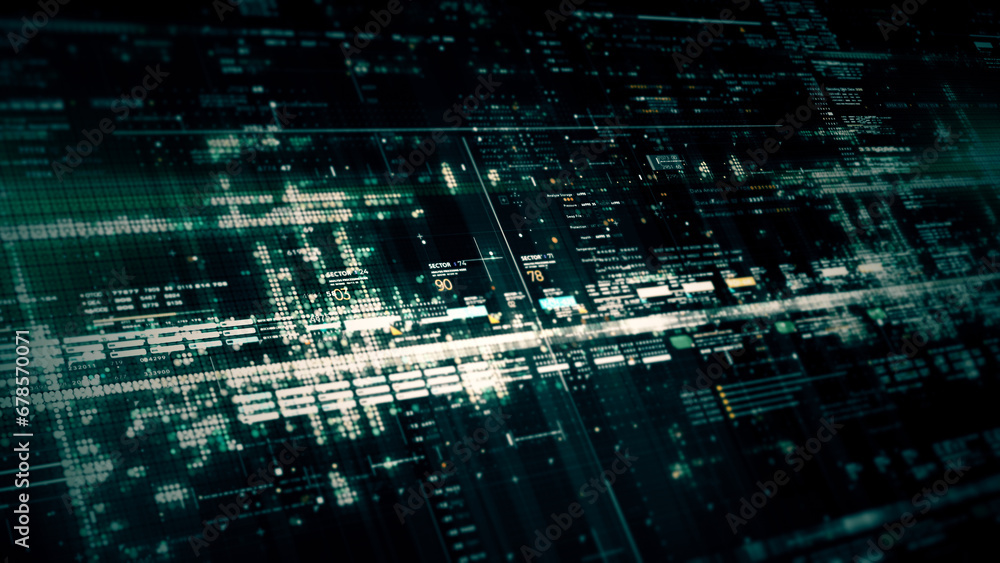 Matrix Computer Ui Immersive data matrix simulation UI with cutting-edge digital ...