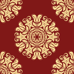 Wall Mural - orient vector classic pattern. seamless abstract background with vintage elements. orient red and go
