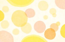 和紙風の黄色やピンクの淡い水玉模様の背景素材