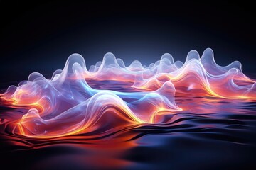 Wall Mural - an abstract wallpaper with a sci-fi, futuristic ambiance against a black background, creating a dyna