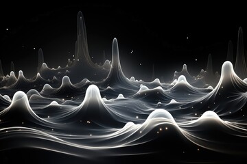 Wall Mural - an abstract wallpaper with a sci-fi ambiance against a black background, creating a visually strikin
