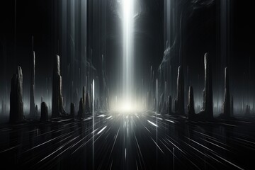 Wall Mural - an abstract sci-fi wallpaper against a black background, creating a visually captivating and mysteri