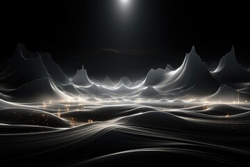 Wall Mural - an abstract sci-fi wallpaper against a black background, creating a mysterious composition that seam