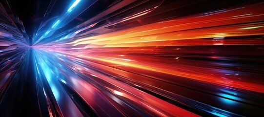 Wall Mural - an abstract wallpaper with a black background, in a wide format, creating a dynamic composition that