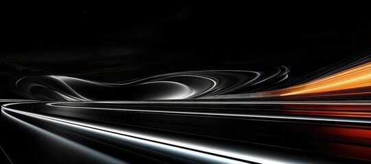 Wall Mural - an abstract wallpaper with a black background, in a wide format, creating a visually captivating com