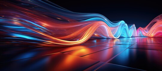 Wall Mural - an abstract wallpaper with a black background, in a wide format, creating a composition that emphasi