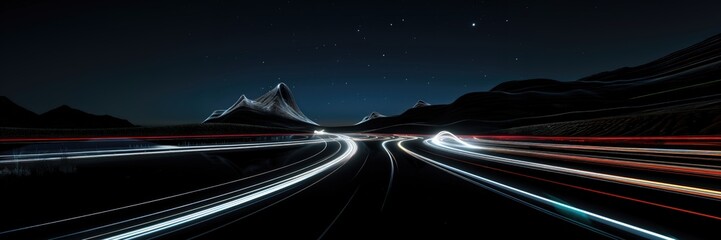 Wall Mural - an abstract wallpaper with a black background, in a wide format, creating a visually captivating and
