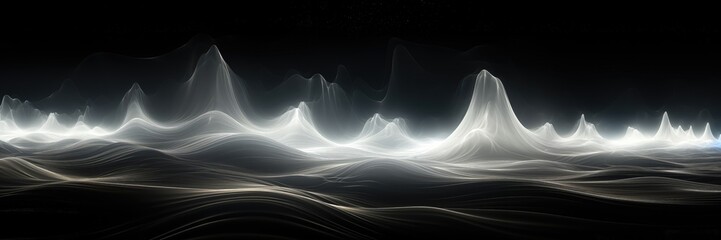 Wall Mural - an abstract wallpaper with a black background, in a wide format, creating a visually captivating and
