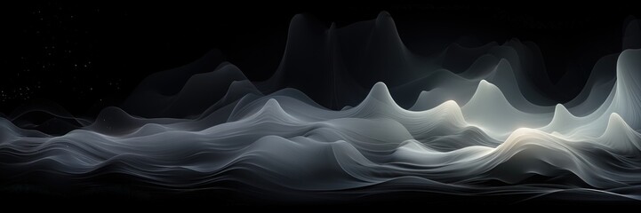 Wall Mural - an abstract wallpaper with a black background, in a wide format, creating a visually captivating com