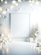 White christmas background with frame.