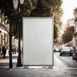 Street Glued Outdoor Poster on Mockup blank white Wall