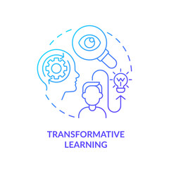 Poster - 2D gradient transformative learning icon, simple vector, thin line illustration representing learning theories.