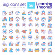 © bsd studio - Editable multicolor big line icons set representing learning theories, isolated vector, linear illustration.