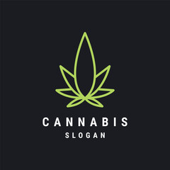 Wall Mural - cannabis line vector logo graphic modern icon