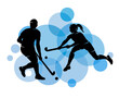 Field hockey sport graphic for use as a template for flyer or for use in web design.