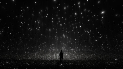 thousands of dots of lights on a black background