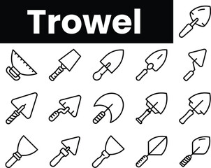 Wall Mural - Set of outline trowel icons