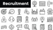 Set of outline recruitment icons