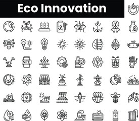 Wall Mural - Set of outline eco innovation icons