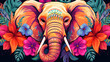 Elephant with modern colorful
