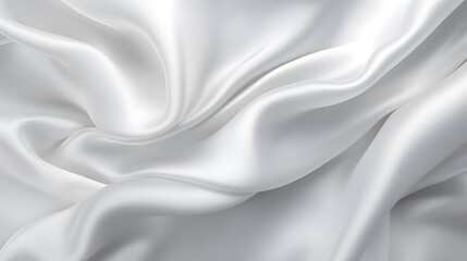 Wall Mural - White gray satin texture that is white silver fabric silk panorama background with beautiful soft blur pattern natural. Generative Ai.