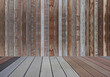 Wood-plastic-Composite mit Bretterwand
