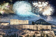 fireworks over Athens, Acropolis and the Parthenon, Attica, Greece - New Year celebrations