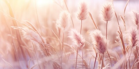 Wall Mural - winter wonderland grassland, generative ai