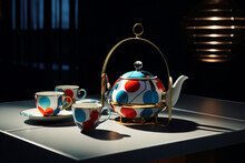 Beautiful Tea Set. Generative AI