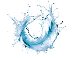 Wall Mural -  Water splash in circle shape isolated on transparent background, png