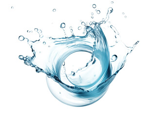 Wall Mural -  Water splash in circle shape isolated on transparent background, png