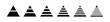 Pyramid vector icon for infographic. Triangle with many levels.  Vector illustration pyramids.