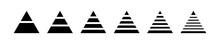 Pyramid Vector Icon For Infographic. Triangle With Many Levels.  Vector Illustration Pyramids.