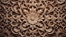 Floral Wood Carving Mandala Ornament