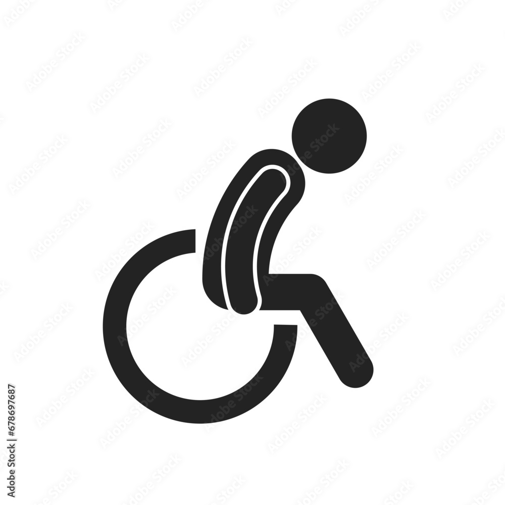 Isolated pictogram disable, ill, old, handicap person with pictogram ...