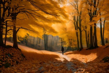 Wall Mural - autumn in the forest