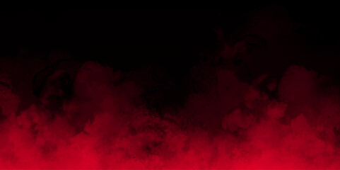 Wall Mural - red smoke or fog color isolated on transparent dark background. abstract red powder explosion with p