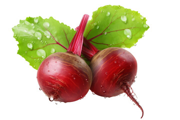 Poster - A Fresh beets on a white transparent background