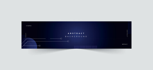 Wall Mural - LinkedIn technology banner template, blue abstract linkedin banner