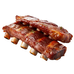 Wall Mural - Piece of ribs on white transparent background